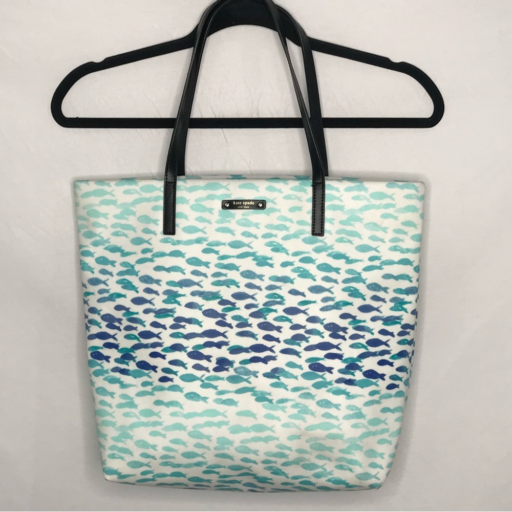 Kate Spade Tote Make A Splash Plenty Of Fish Bon Shopper Shoulder Bag Hand GUC‎